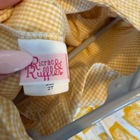 Ricrac & Ruffles Yellow and White Owl Print girls  Dress sie 2T - Picture 4 of 6